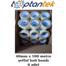 Toptantek Koli Bandı 45X100 Metre Şeffaf Hotmelt Koli Bandı 6 Adet