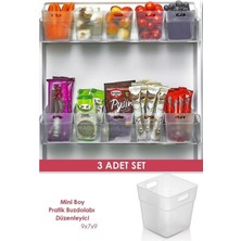PremiumPort 3'lü Buzdolabı ve Banyo Iç Organizer, Pratik ve Şık Düzenleme Seti