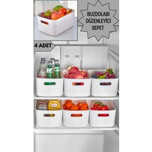 Mutfak Köşesi Freshbox 4 Adet Dolap Içi Düzenleyici Sepet, Dekoratif Saklama Kutusu, Banyo ve Mutfak Organizeri