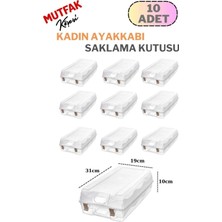 Mutfak Köşesi 10 Adet Kadın Ayakkabı Kutusu, Steril Ayakkabı Saklama Düzenleyici Organizer Şeffaf