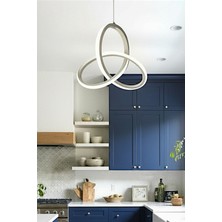 Ece Aydınlatma Kleos Gri Kasa Beyaz Işıklı LED Avize