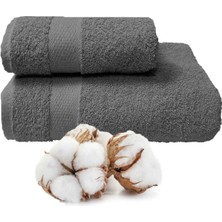 Mira Home 2 Li Banyo Havlu Takımı %100 Pamuklu Dry Antrasit