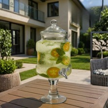 Welcomein 5.5 Litre Ayaklı Cam Sebil – Musluklu Içecek Dispenseri | Limonata, Detoks, Aromalı Su Sunumluk