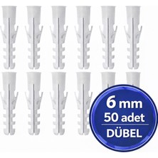 DESIPHON Plastik Dübel 6 mm Beyaz Duvar Dübeli Çok Amaçlı Vidalı Montaj Için 100 Adet