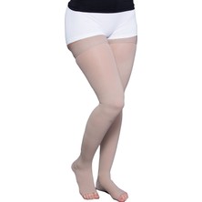 Orlex Diz Üstü Silikonlu Varis Çorabı (Burnu Açık) (Düşük Basınç Ccl1) (ORX®-V1103) 3xl