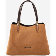 Silver & Polo SP1205 Kadın El Çantası Süet Taba-Kahve