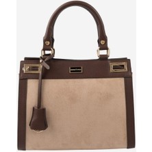 Silver & Polo Silver Polo Vizon - Kahve Süet Kadın El Çantası SP1174