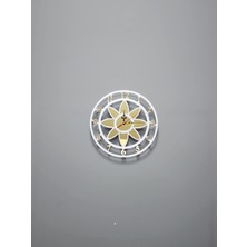 ZOE3tr Modern Lotus Desenli Beyaz-Gold Ayna Pleksi Dekoratif Duvar Saati - Sessiz Mekanizma