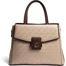 Silver & Polo SP1264 Kadın El Çantası Logolu Nut-Kahve