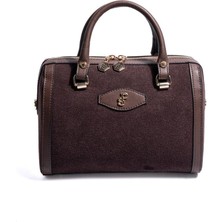 Silver & Polo SP1091 Kadın El Çantası Süet Kahve