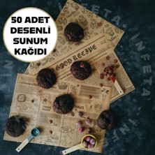 İnfeta 50 Adet Vintage Gazete Desen Sunum Kağıdı-Kendinden Desenli Karışık Yağlı Kağıt