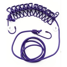 PremiumPort Elastik Mandallı Taşınabilir Balkon ve Ev Koridor Asma Ipi