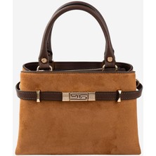 Silver & Polo Silver Polo Taba - Kahve Süet Kadın El Çantası SP1149