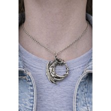 Herşey Nota Eternal Drake – Ejderha Figürlü Gümüş Renk Unisex Kolye (60 Cm)