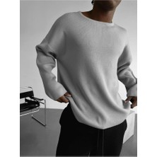 Elku Moda Erkek Oversize Triko Kazak Pamuklu Geniş Bisiklet Yaka Salaş Örgü Yeni Sezon