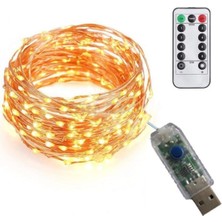 Allians Renkli Peri Tel LED Işık, Kumandalı, Animasyon, USB Bağlantılı, 10 Metre