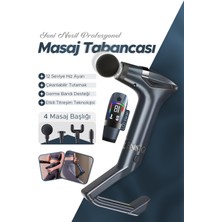 Feyza Design Profesyonel LCD Ekranlı Çok Fonksiyonlu Şarjlı Vücut Masaj Tabancası