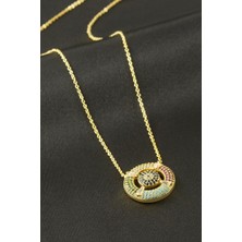 Makay Dümen Zirkon Taşlı Kolye