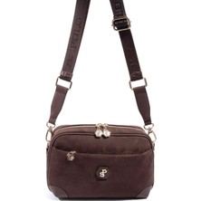 Silver & Polo Kadın Süet Kahve Çapraz Çanta Şık Görünüm ve Ergonomik Tasarım ile