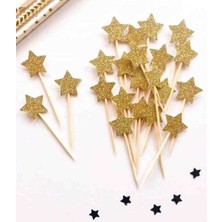 Yıldız Simli Eva Kürdan (Gold) 6 Adet