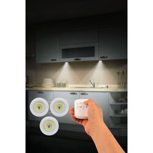 Allians Kablolu ve Kablosuz 3'lü LED Spot Işık Seti, Mutfak ve Dolap Altı Aydınlatma
