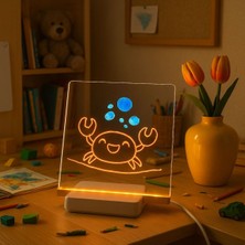 Allians Akrilik LED Yazı Tahtası 20X20 cm USB Işıklı Renkli Mesaj Panosu Seti