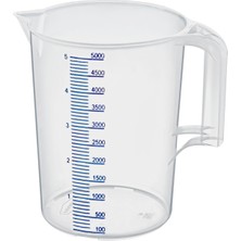 PremiumPort Şeffaf Plastik Maşrapa 5000ML, Dayanıklı ve Kullanışlı Ölçekli