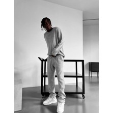 Elku Moda Erkek Oversize Triko Kazak Pamuklu Geniş Bisiklet Yaka Salaş Örgü Yeni Sezon