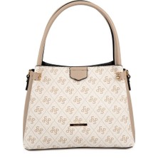 Silver & Polo Silver Polo Bej - Kum Monogram Kadın El Çantası SP1254