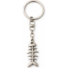 Herşey Nota Bone Tide – Balık Iskeleti Figürlü Gümüş Renk Unisex Metal Anahtarlık