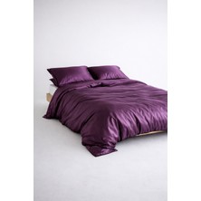 Senfoni Luxe Deep Violet %100 Mat Pamuk Saten Çift Kişilik Nevresim Takımı