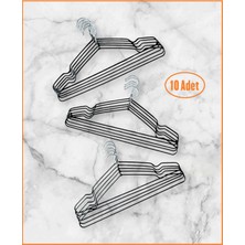 PremiumPort Siyah Silikon Kaplı Metal Elbise ve Pantolon Askısı