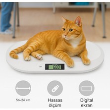 Welcomein Dijital Hassas Bebek ve Evcil Hayvan Tartısı – 56X26 Cm, 20 kg Kapasiteli, LCD Ekranlı
