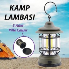 Allians Portatif Sarı Işıklı LED Kamp Lambası, Gün Işığı El Feneri, Pilli Işıldak