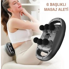 Feyza Design Geliştirilmiş 6 Başlıklı Şarjlı Masaj Aleti, Güçlü ve Rahatlatıcı Kullanım