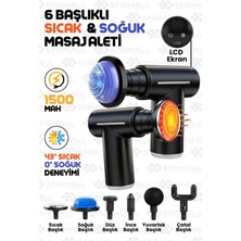 Feyza Design LCD Ekranlı 6 Başlıklı Isıtmalı Mini Profesyonel Masaj Tabancası