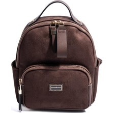 Silver & Polo SP1130 Kadın Sırt Çantası Süet Kahve