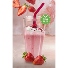 Lüks 6'lı Kristal Bardak Seti Kapaklı - 6 Adet Bardak 6 Adet Pipet (Cam Değildir)