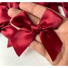 10ADET - Saten Fiyonk - Bordo – Kurdele