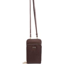 Silver & Polo Silver Polo Kahve - Kahve Süet Kadın Telefon Çantası SP1011