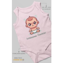 Morivo Kids Sakinleşmem Ücretlidir Baskılı Bebek Zıbını – Çıtçıtlı Body | %100 Pamuk Sıfır Kol