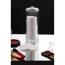 PremiumPort Kapaklı Silindir Kozmetik Pamuğu Organizeri, Pratik ve Şık Düzenleyici