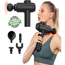 Feyza Design Kablosuz Masaj Tabancası, LCD Dokunmatik, 6 Mod, Hız Ayarlı, Rahatlatıcı