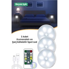 Allians 3'lü Akıllı Hareket Sensörlü Kablosuz USB LED Gece Lambası Beyaz