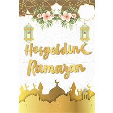 Okavango "hoş Geldin Ramazan" Dekorlu Süsü, Ramazan Süsleri, Ramazan Tavan Süsü Ürünleri Ramazan Süsleri, Sahur Iftar Gold