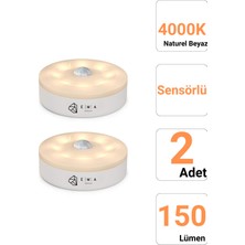 Allians Sensörlü LED Kabin Işığı 2'li, USB Şarjlı, Hareket Algılamalı, Dolap Altı Parlaklık