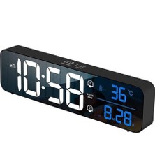 Kenly Hd LED Ekranlı Aynalı Dijital Masa Saati – Sıcaklık, Tarih ve Alarm Özellikli Elektronik Saat