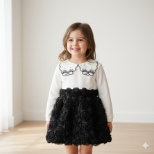 Gültekin Bebe Lady Gold Lase Çiçekli Işlemeli Yaka Kız Takım 2-5 Yaş -6259422 - Siyah
