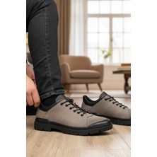 Enoch Hakiki Deri Süet Detaylı Erkek Sneaker Ayakkabı Ortopedik Taban