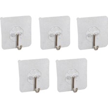 PremiumPort Şeffaf Kendinden Yapışkanlı Metal Kanca Askı 1 Adet